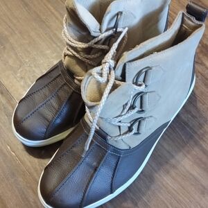 Koolaburra Brown and Tan Lace-Up Boots